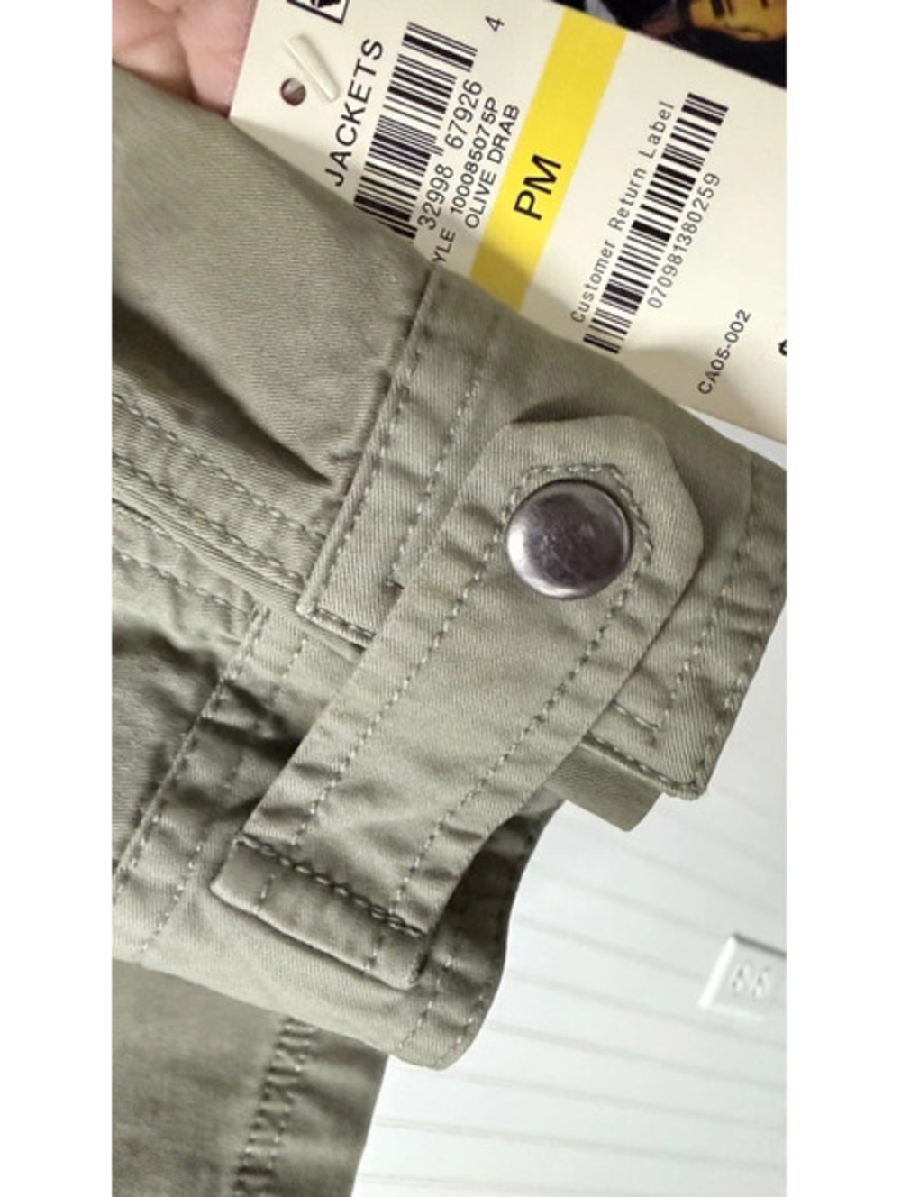 Style & Co. Olive Green Cotton Utility/Field Jacket medium military new - Picture 3 of 8